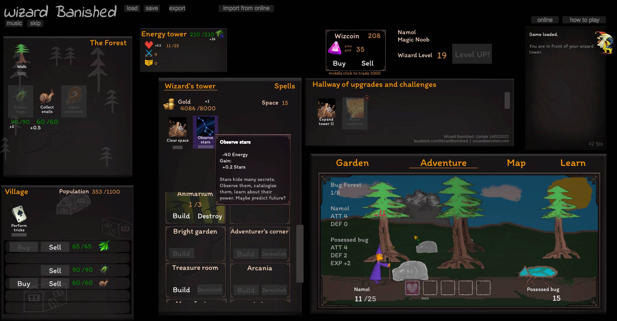 Wizard Banished is free semi-idle incremental game.